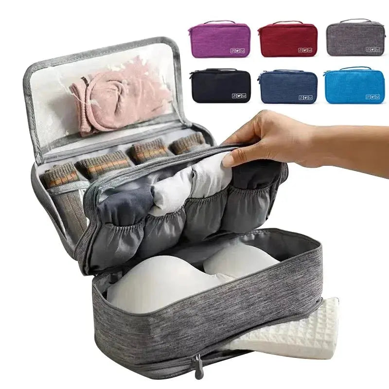 Pochette compacte en nylon avec poignée de transport