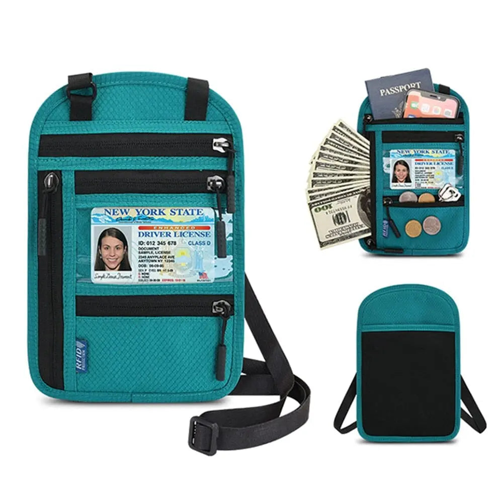 Pochette avec protection RFID, idéale pour les voyages
