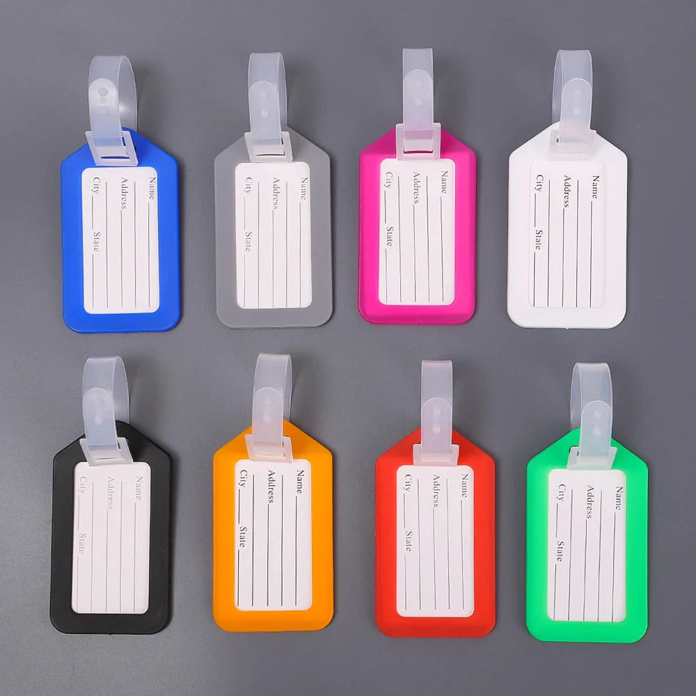 Étiquette jaune pour bagage, plastique durable, carte visible