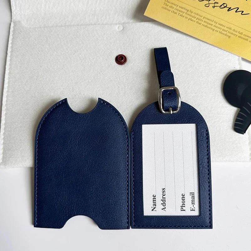 Étiquette bleu marine pour valise, style sophistiqué