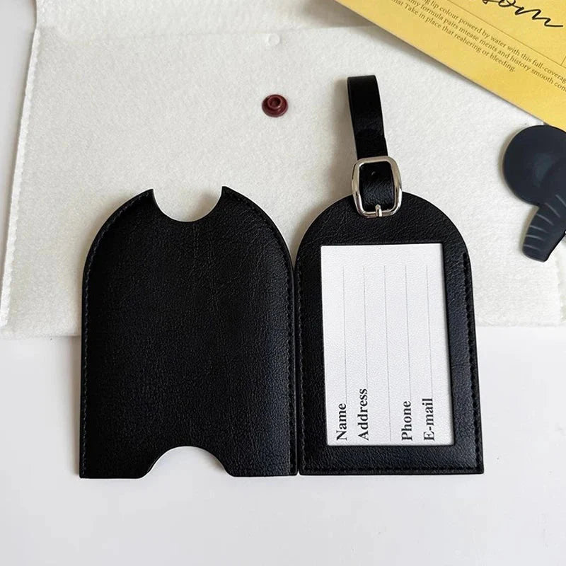 Étiquette noire élégante pour valise, en matériau durable