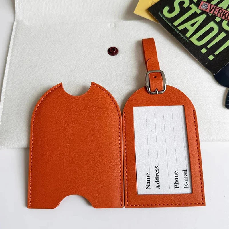 Étiquette orange vif pour bagage, personnalisable