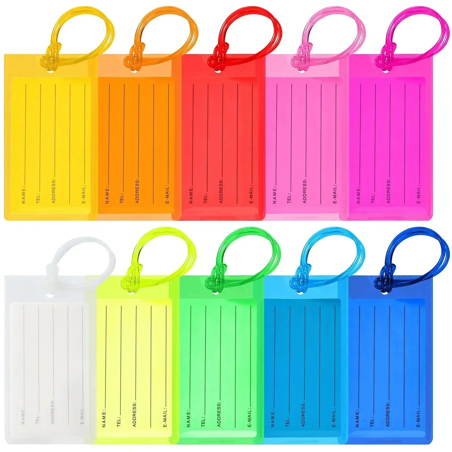Gros plan sur un porte-étiquette en PVC transparent et coloré