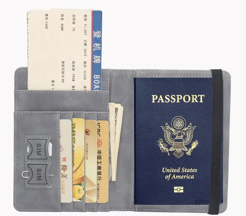 Portefeuille de voyage avec carte du monde imprimée, anti-RFID