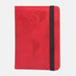 Portefeuille rouge avec carte du monde et sécurité RFID