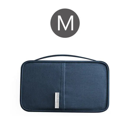 Portefeuille de voyage bleu marine taille M avec compartiments pour documents
