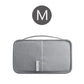 Portefeuille de voyage gris taille M, compartiments pour cartes et billets