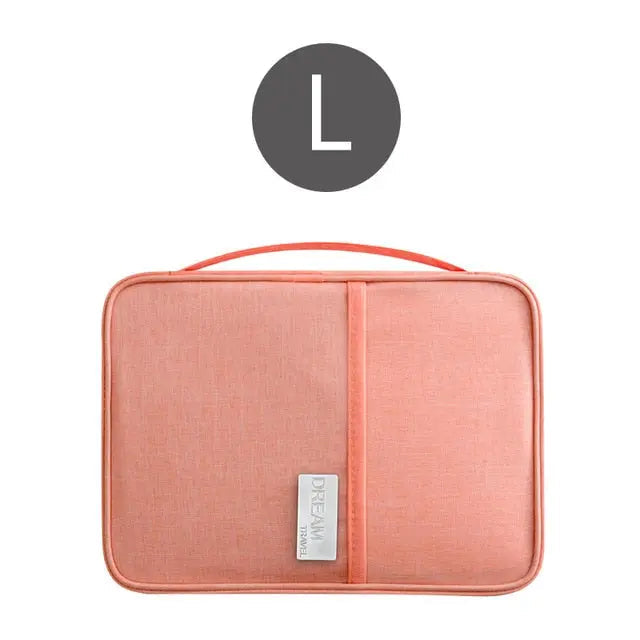 Portefeuille de voyage rose taille L, spacieux pour passeports et billets