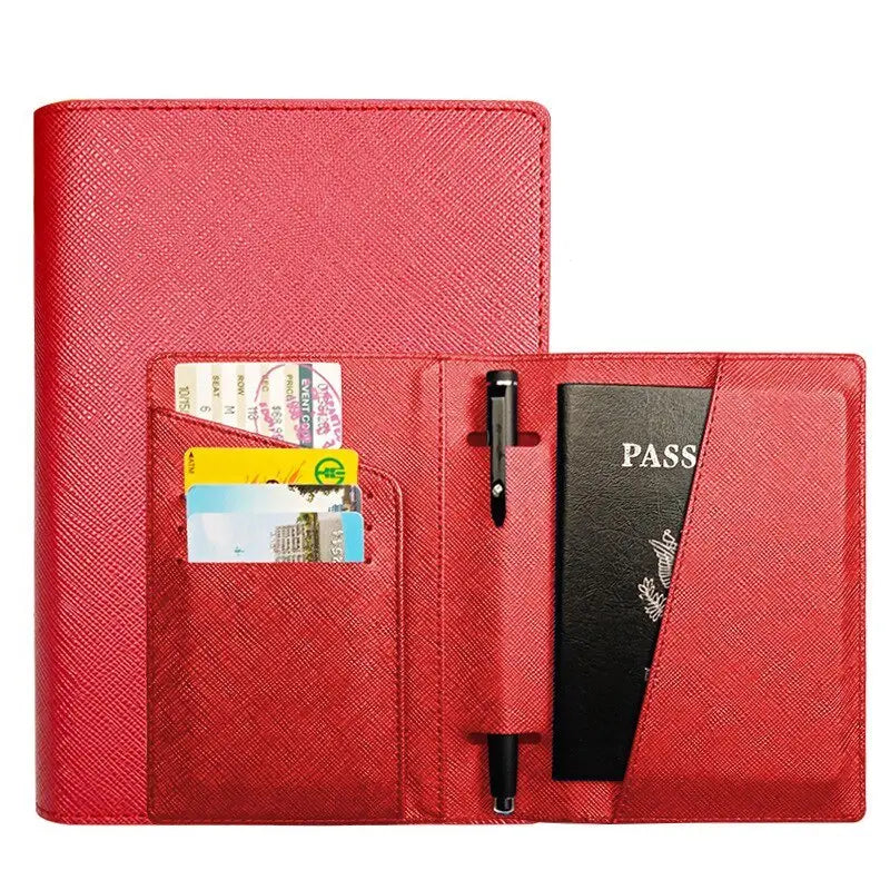 Portefeuille rouge élégant avec plusieurs rangements