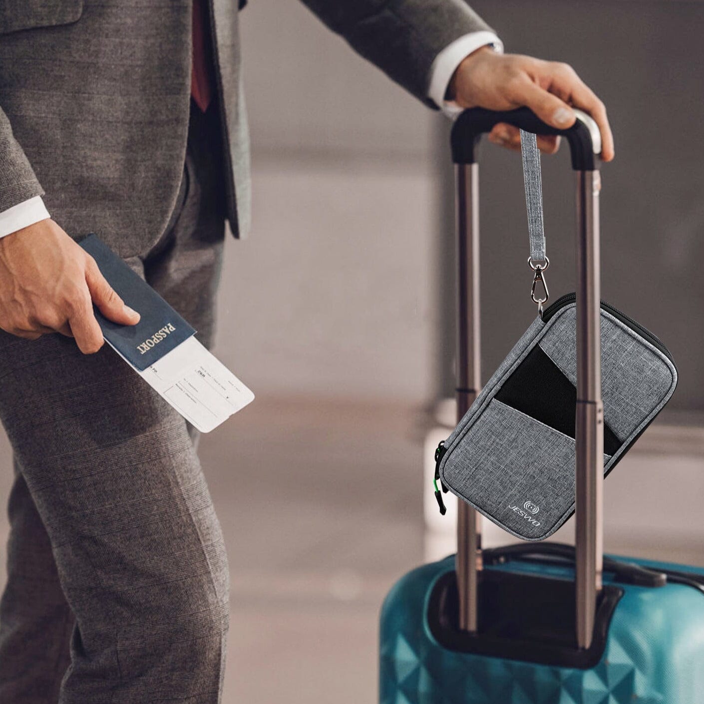 Portefeuille en nylon avec protection anti-RFID en gros plan