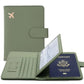 Portefeuille vert avec compartiments pour cartes SIM visibles