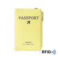 Portefeuille jaune vif avec protection anti-RFID et fermeture élastique
