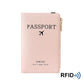 Portefeuille de voyage rose avec protection RFID et fermeture élastique