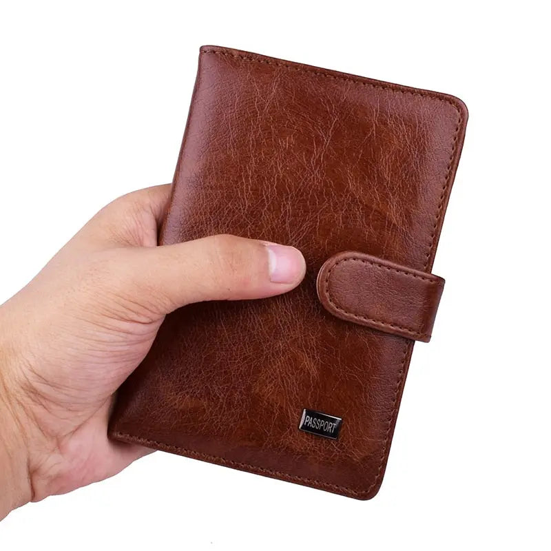 Portefeuille rétro en PU marron avec plusieurs compartiments
