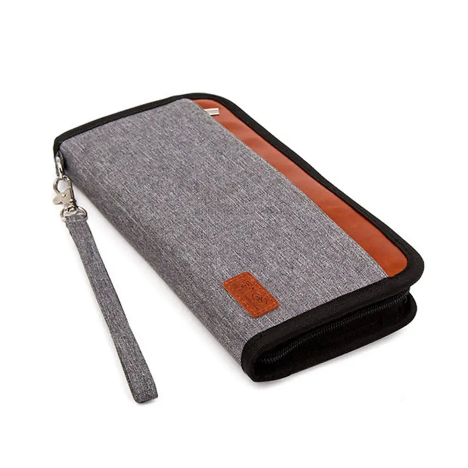 Version grise du portefeuille avec texture en nylon