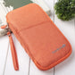 Portefeuille orange vif avec fermeture éclair et pochettes internes