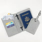 Ensemble argenté étiquette valise et portefeuille en PU