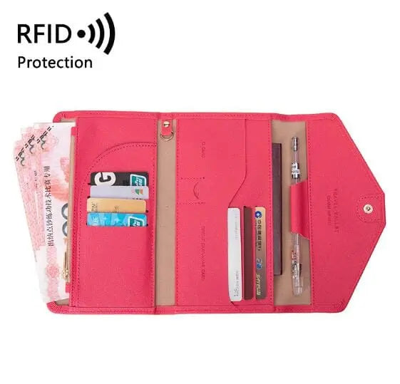 Portefeuille fuchsia avec design pratique pour le voyage