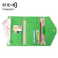 Portefeuille vert avec emplacements pour cartes et documents