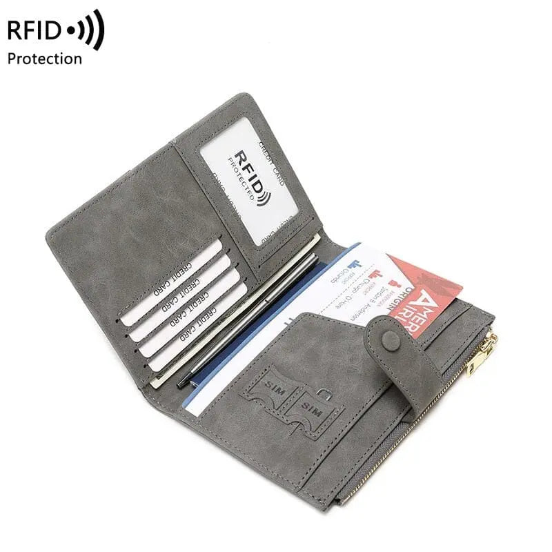 Portefeuille de voyage avec compartiments multiples et protection RFID