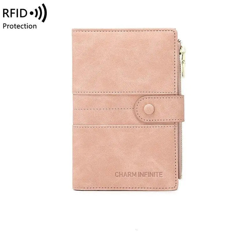 Portefeuille rose avec design pratique pour le voyage