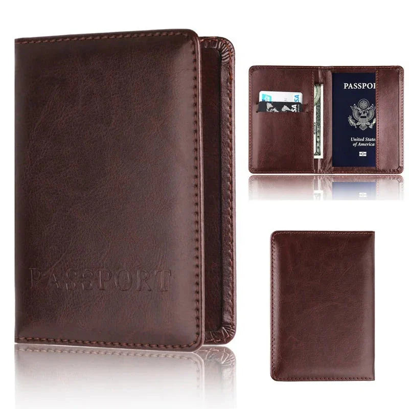 Portefeuille fermé en PU, design élégant et compact pour voyage