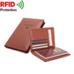 Portefeuille marron pour passeport avec emplacements cartes