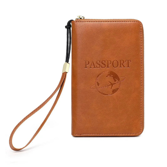 Portefeuille marron avec grande capacité de rangement