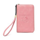 Portefeuille rose avec plusieurs compartiments pour organisation