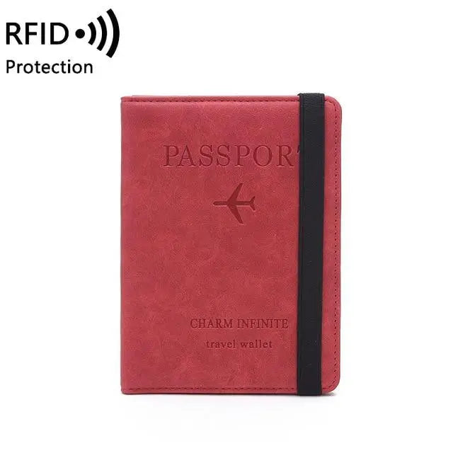 Protège-passeport rouge, design élégant et sécuritaire