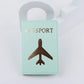 Étui vert pour passeport, avion doré en relief