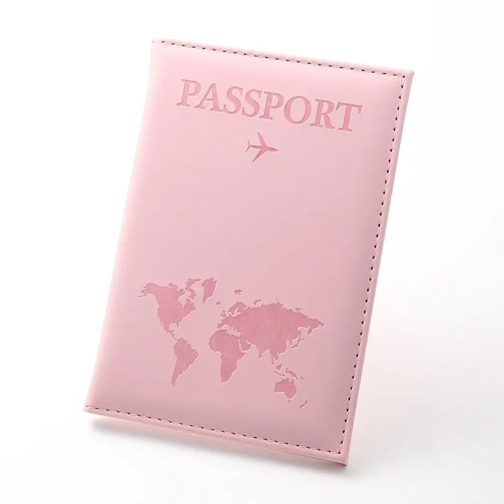 Protège-passeport rose avec emplacements pour cartes