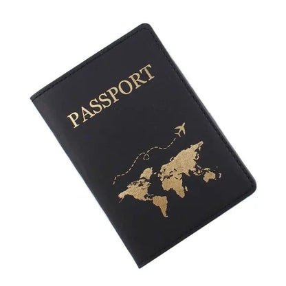 Protège-passeport noir élégant avec emplacements internes visibles