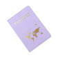 Protège-passeport violet avec surface lisse et brillante