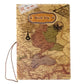 Protège-passeport marron avec carte du monde en relief