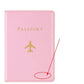 Étui passeport rose avec personnalisation dorée élégante