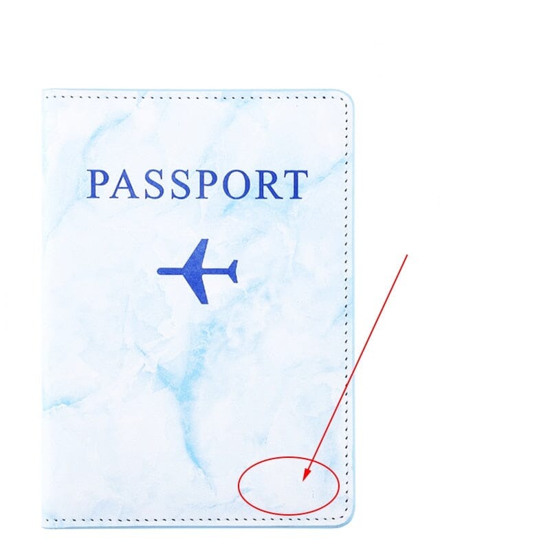 Étui passeport bleu marbre, design élégant et unique