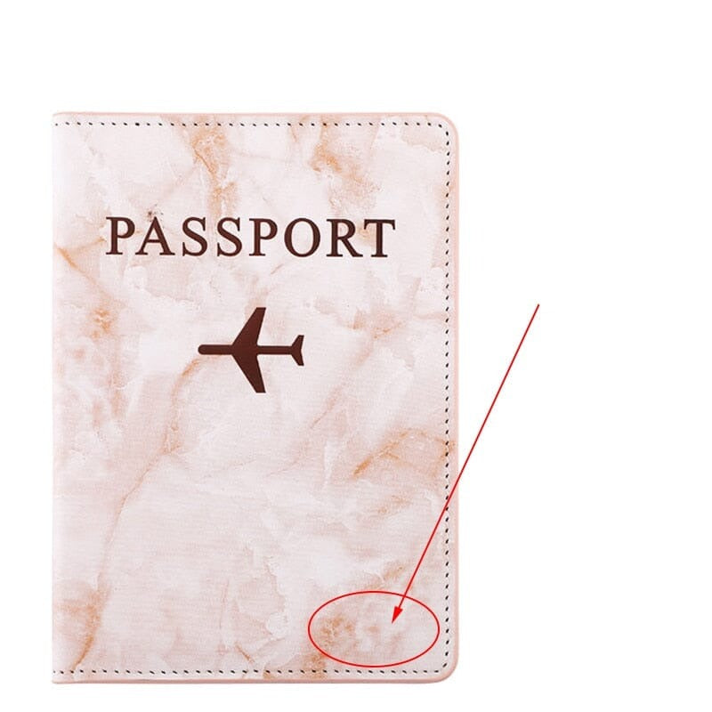 Protège passeport marron marbré, personnalisation possible