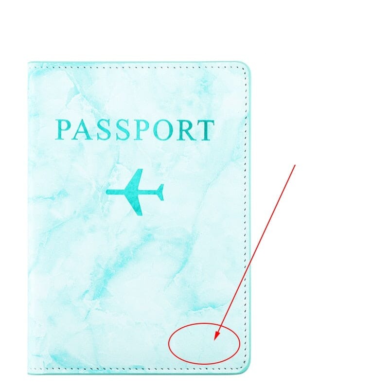 Étui passeport turquoise marbre, style moderne et chic