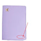 Protège-passeport violet, motif avion doré, élégant et robuste