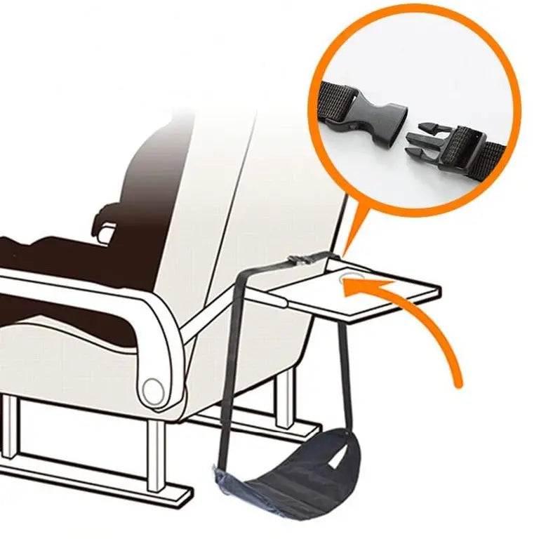 Sangle ajustable du repose-pieds montrant la longueur réglable