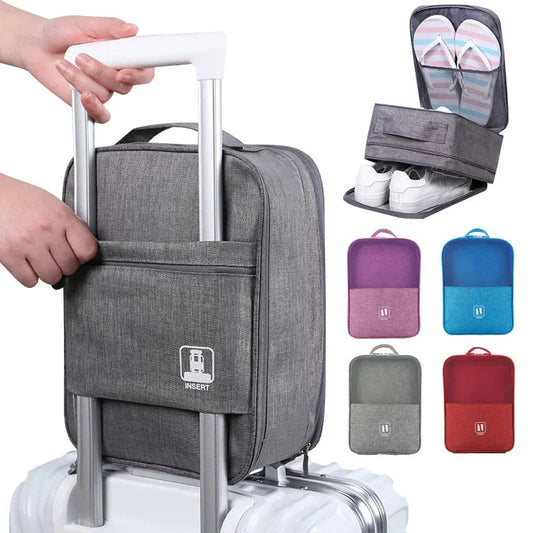 Sac à chaussures avec compartiments, vue intérieure détaillée