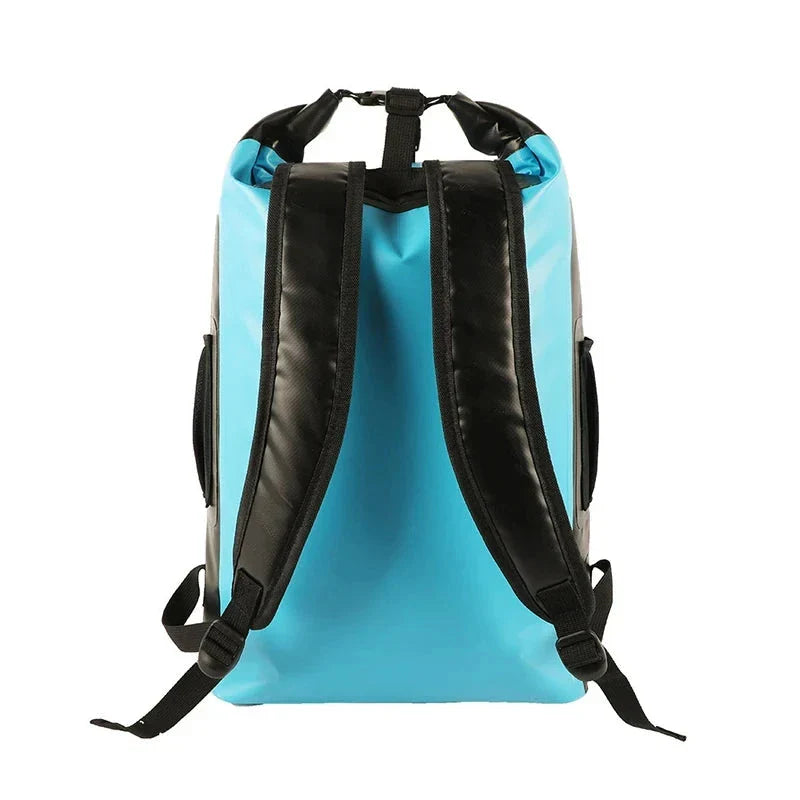 Vue latérale du sac à dos waterproof, bretelles réglables