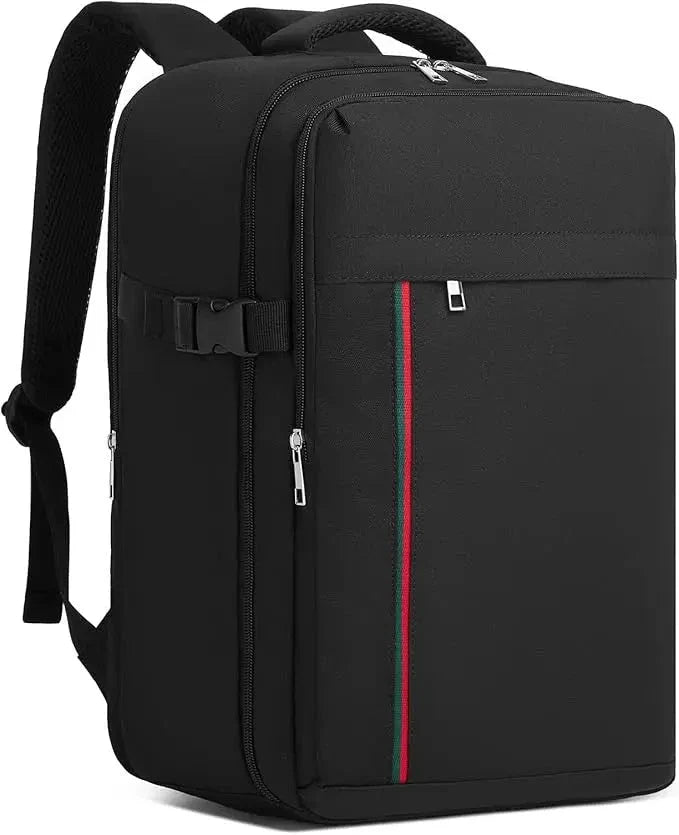 Sac à dos noir avec volume ajustable et poches pratiques