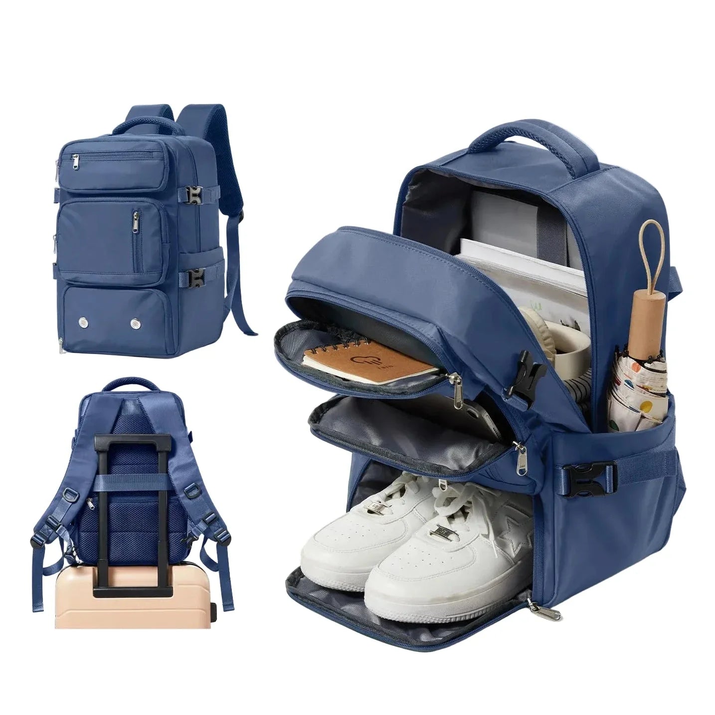 Sac à dos bleu marine imperméable pour voyage