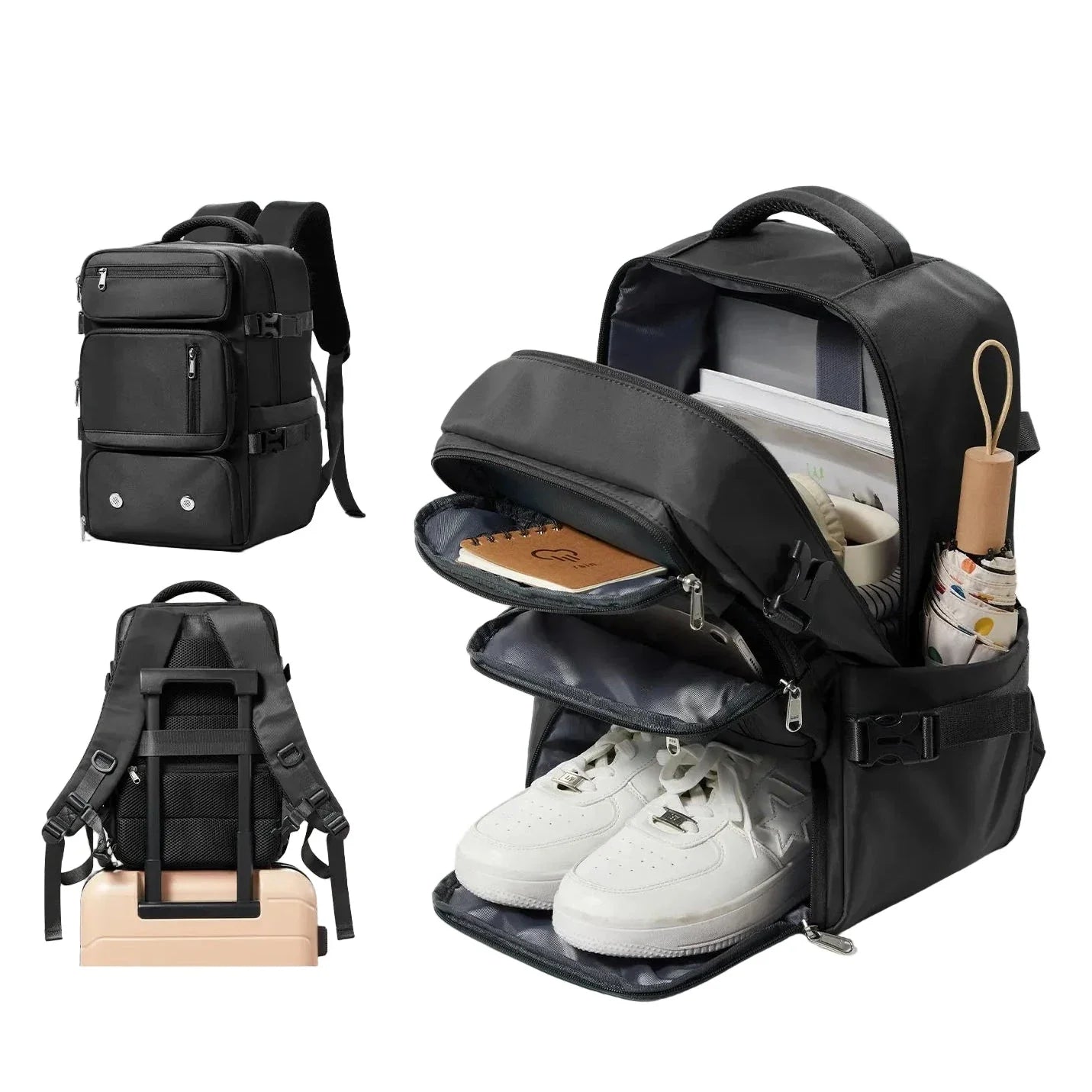 Sac à dos noir avec compartiment pour ordinateur portable