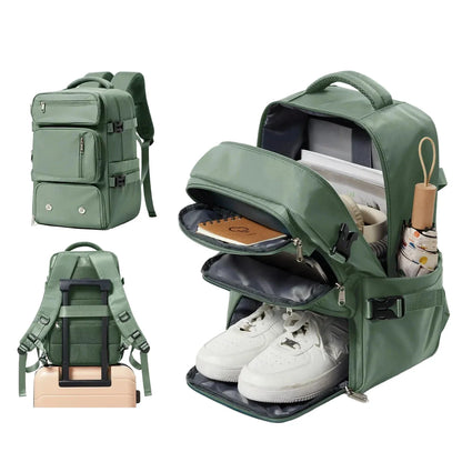 Sac à dos vert pratique avec sangle pour valise