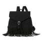 Sac à dos noir avec franges et design rétro élégant