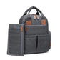 Sac à langer gris avec poches avant et latérales visibles