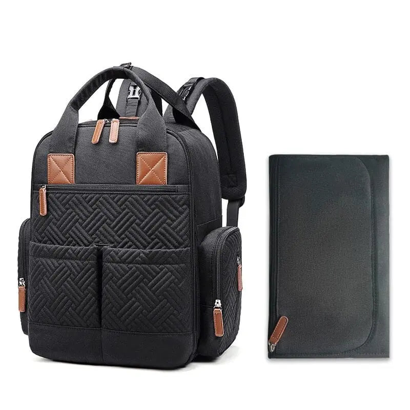 Version noire du sac à langer avec design élégant